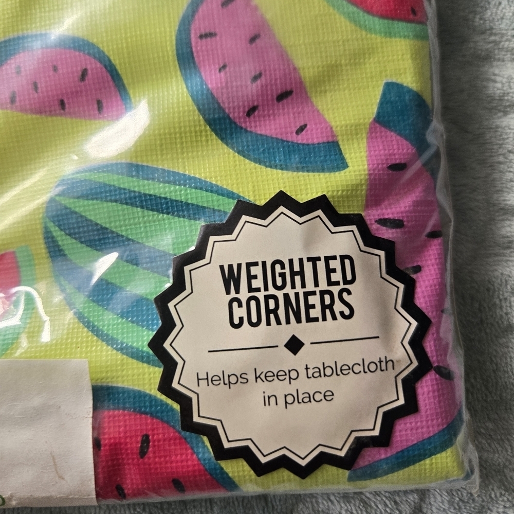 NWT Watermelon Print Tablecloth with Weighted Corners - Picture 5 of 5